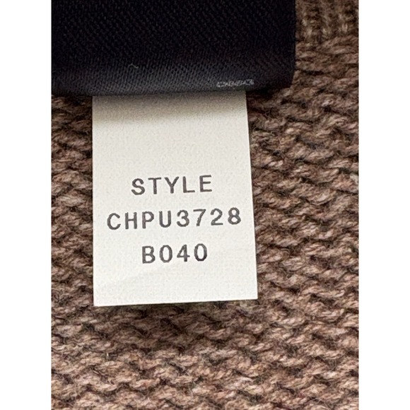 Crazy Horse Liz Claiborne Petite L Brown Full-Zip Sweater Snow Embroidered Dogs - Picture 8 of 11